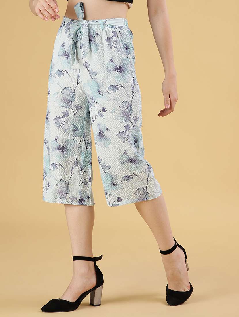women printed mid rise culottes - 21936141 -  Standard Image - 1