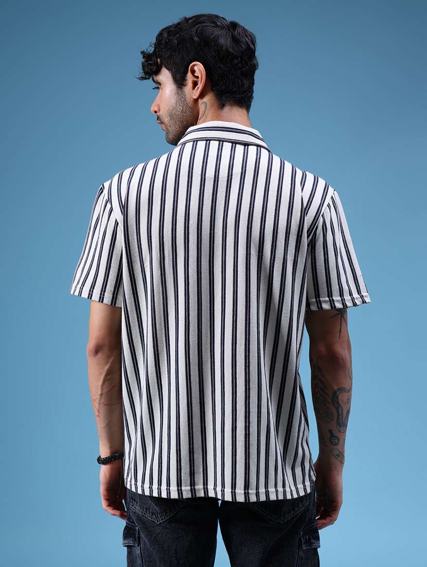 men striped short sleeve regular fit casual shirt - 21936209 -  Standard Image - 4