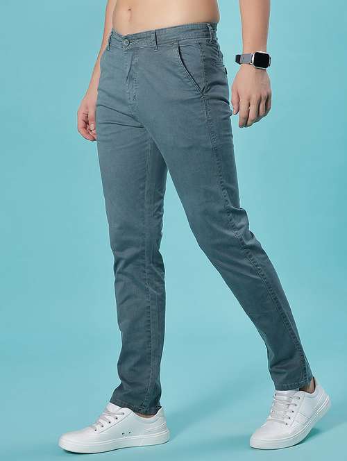 men solid mid rise casual chinos - 21936243 -  Standard Image - 0