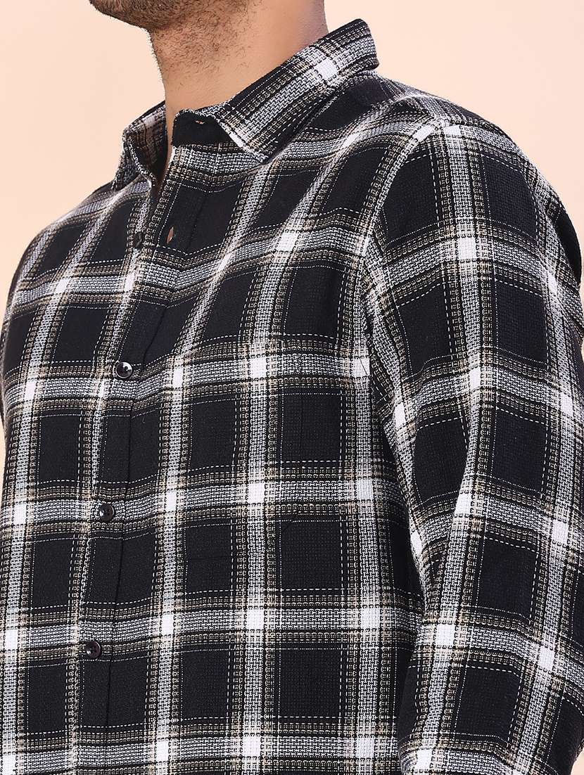 men checkered long sleeve regular fit casual shirt - 21936291 -  Standard Image - 4