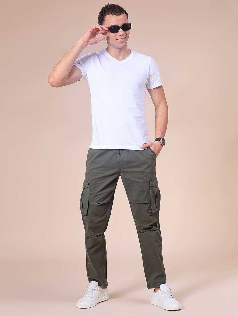 men solid mid rise cargo - 21936316 -  Standard Image - 4