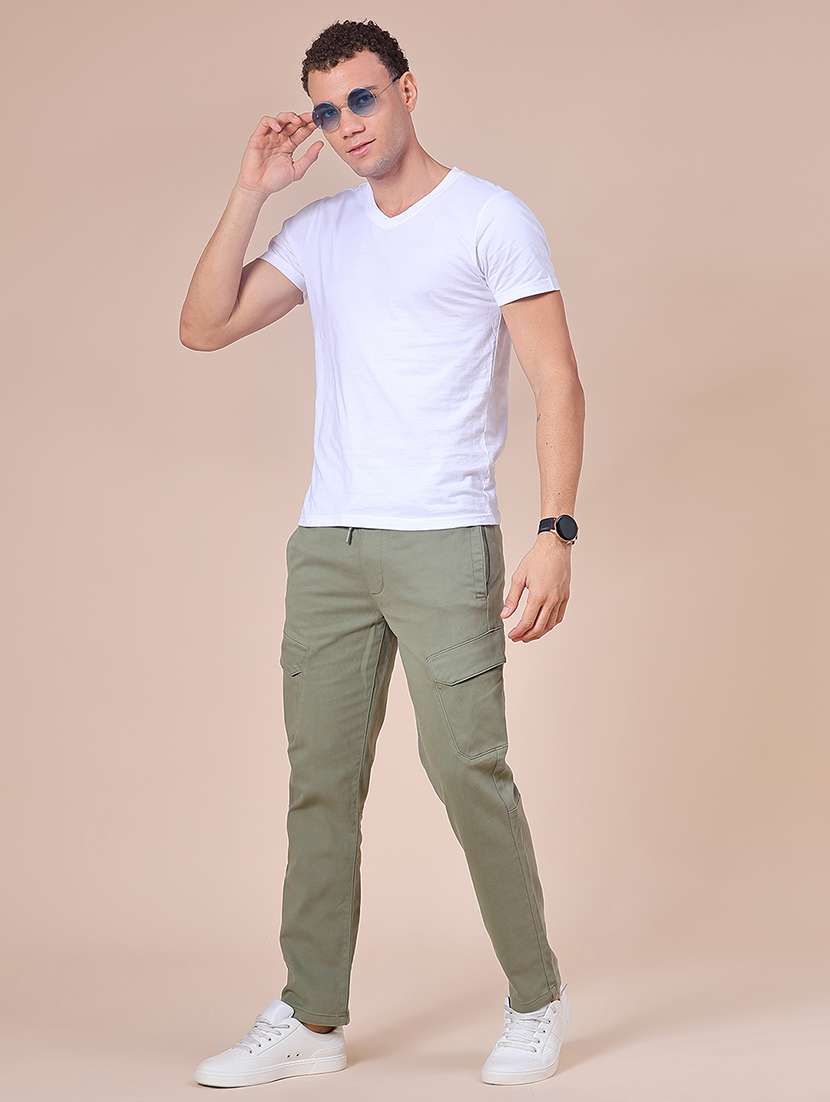 men solid mid rise cargo - 21936317 -  Standard Image - 4