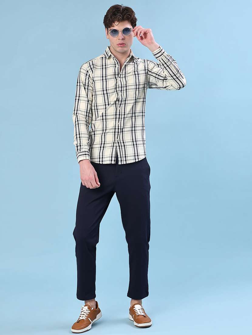 men checkered long sleeve slim fit casual shirt - 21936319 -  Standard Image - 4