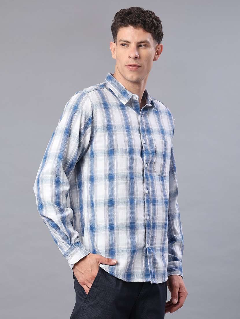 men checkered long sleeve regualr fit casual shirt - 21936321 -  Standard Image - 1