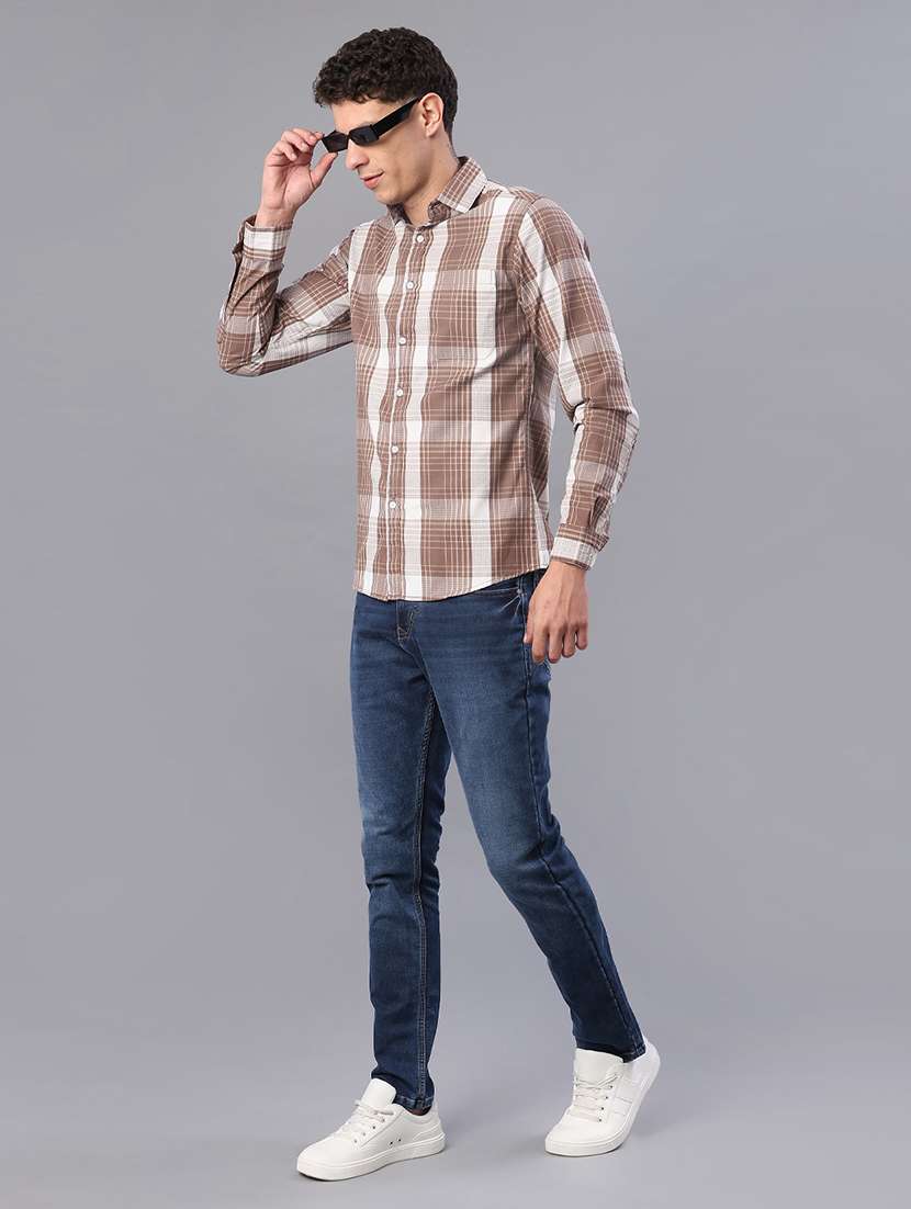 men checkered long sleeve regualr fit casual shirt - 21936550 -  Standard Image - 4