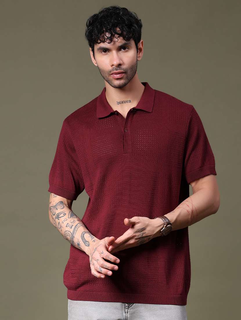 men self design short sleeve regular fit polo t-shirt - 21936588 -  Standard Image - 1