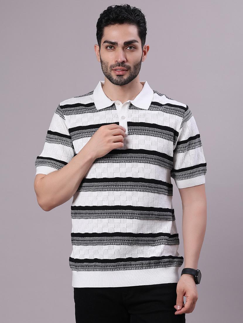men striped short sleeve regular fit polo t-shirt - 21936589 - Standard Image - 1