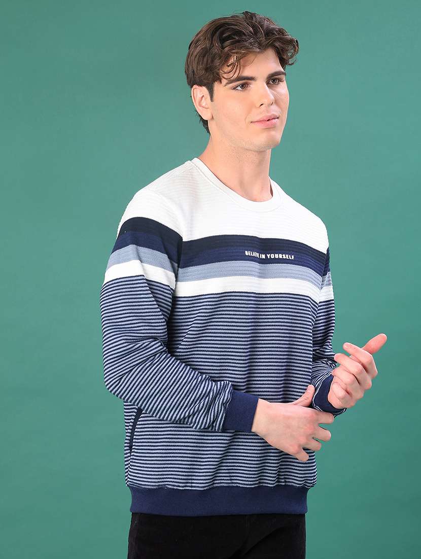 men striped long sleeve sweatshirt - 21936605 -  Standard Image - 1