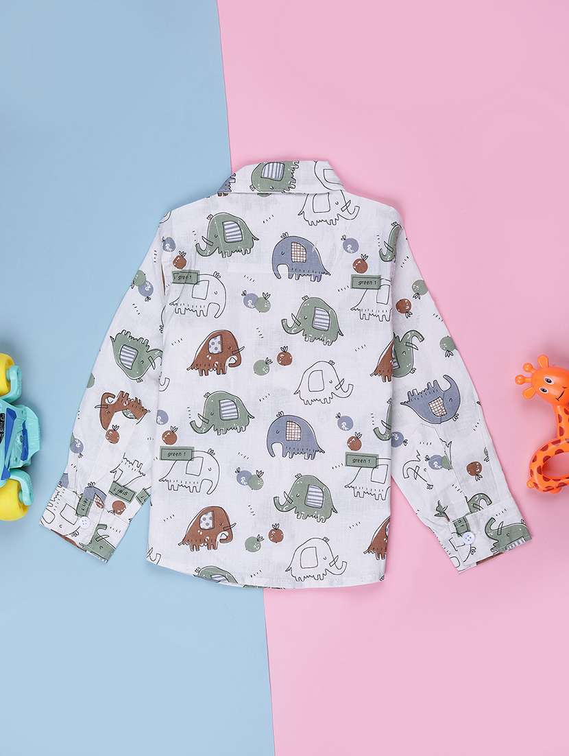 boys printed collared long sleeve shirt - 21936640 -  Standard Image - 1