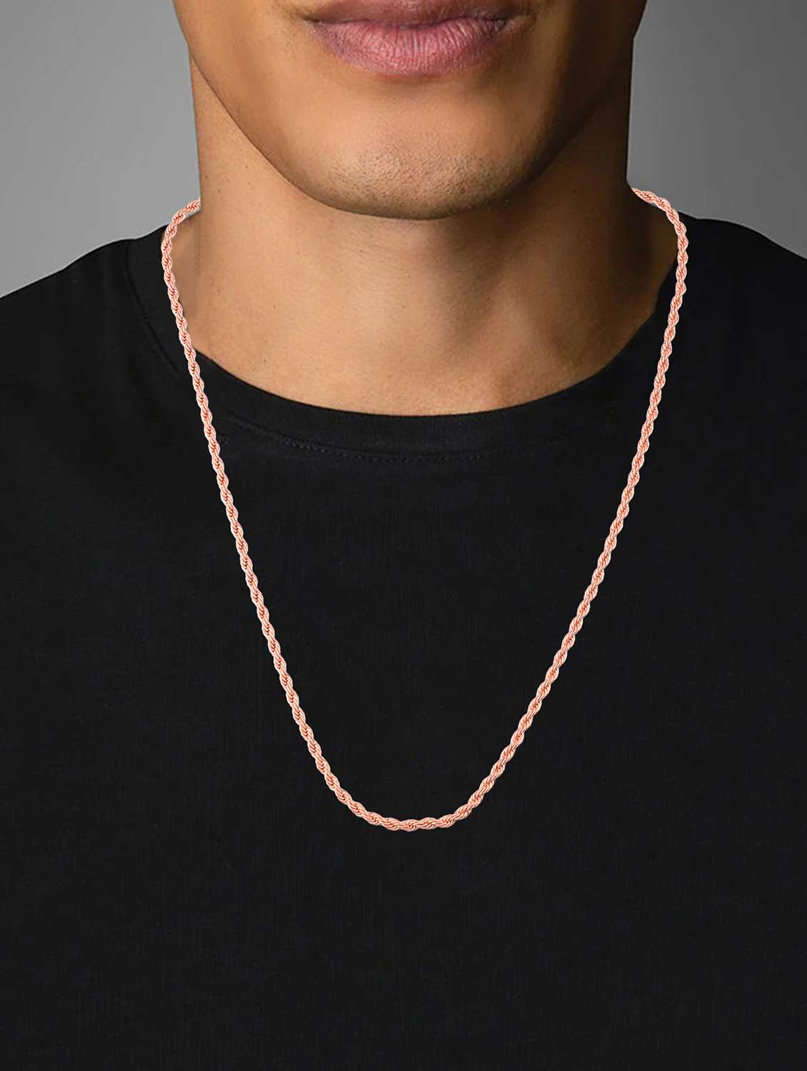 men twisted rose gold plated chain - 21936656 -  Standard Image - 4