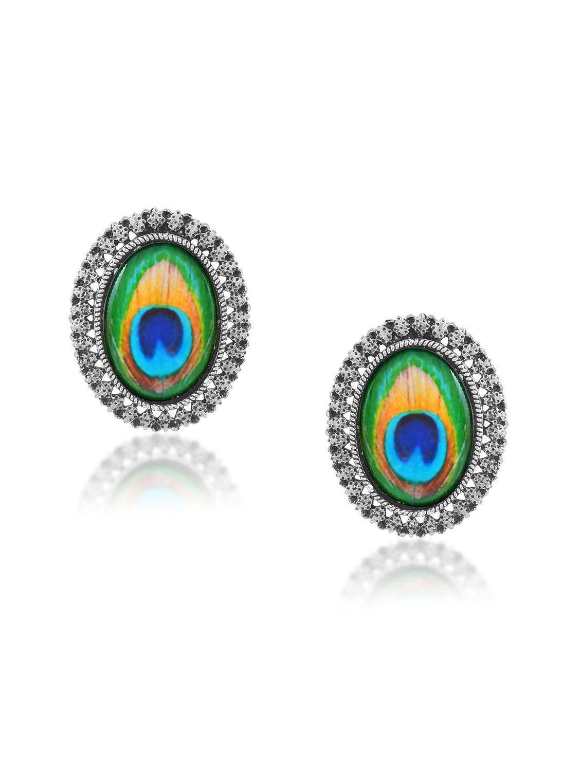 women silver brass stud earrings - 21936716 -  Standard Image - 1