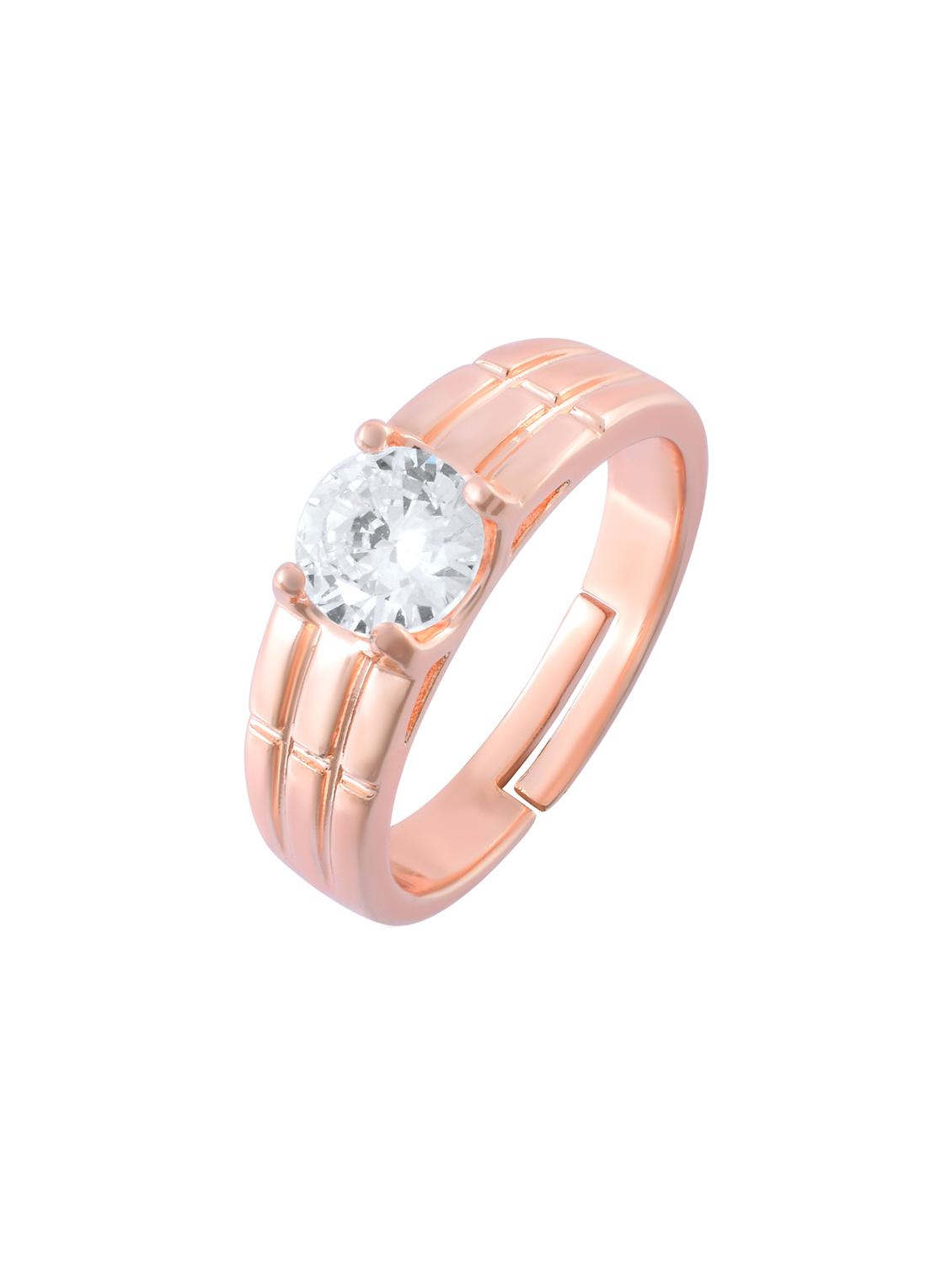 rose gold ring with clear stone accent - 21936733 -  Standard Image - 1