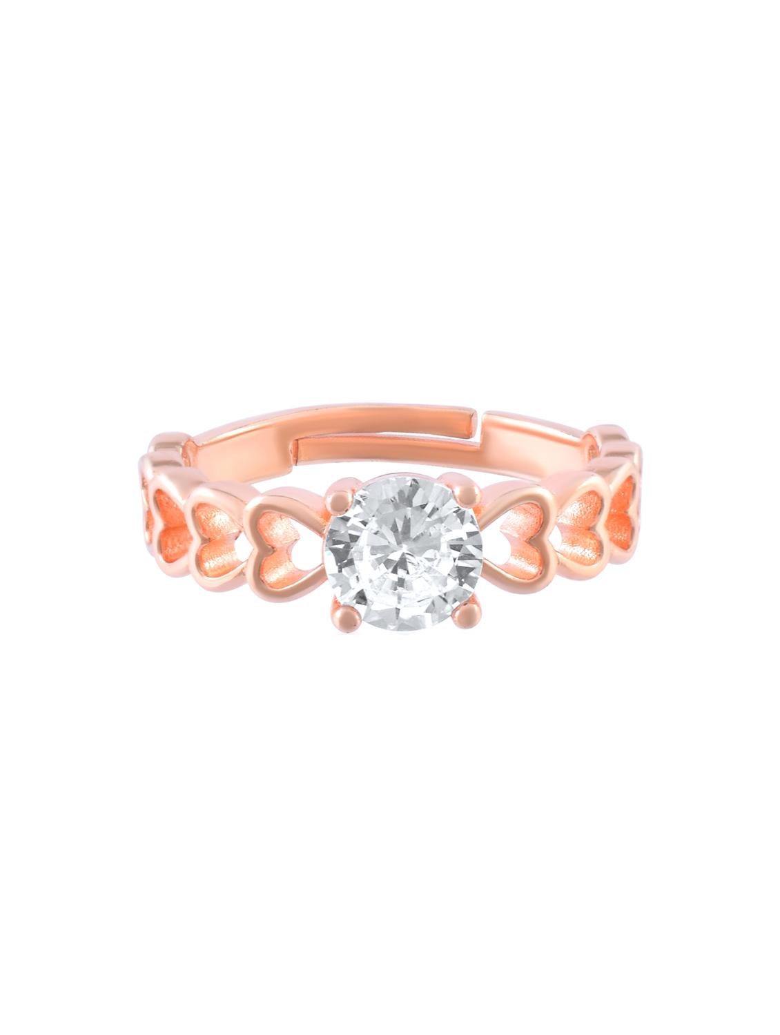 rose gold plated heart design finger ring - 21936734 - Standard Image - 1