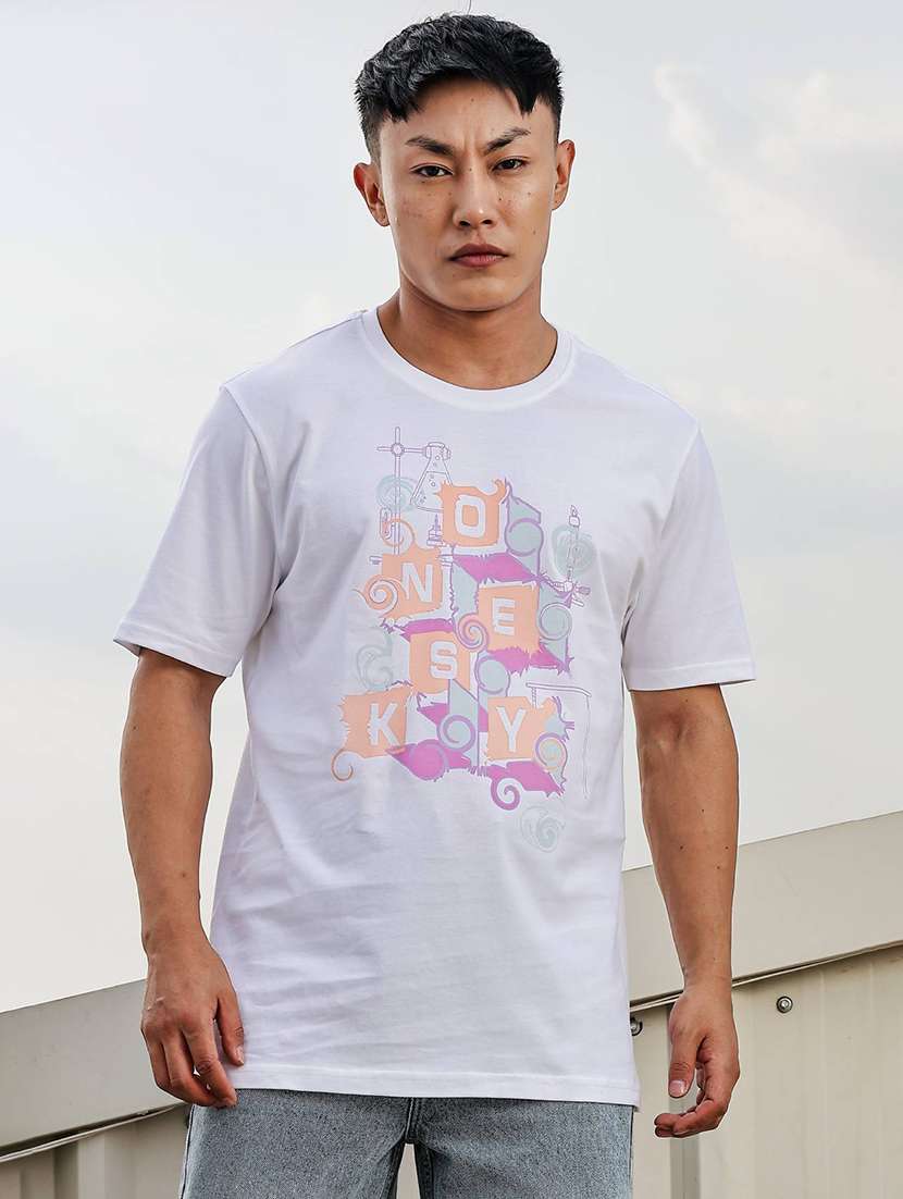 men front print round neck regular fit t-shirt - 21936735 -  Standard Image - 1