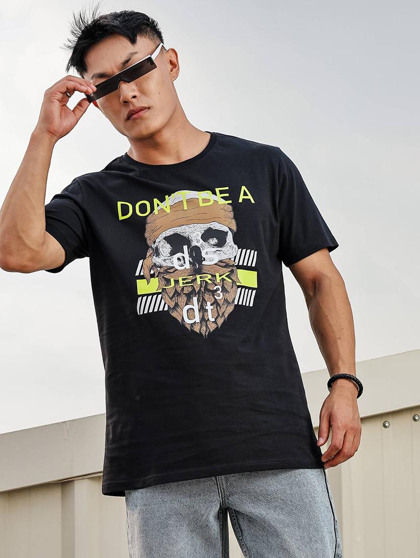 men front print round neck regular fit t-shirt - 21936736 - Zoom Image - 0