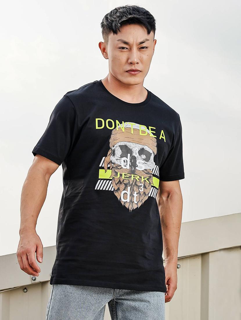 men front print round neck regular fit t-shirt - 21936736 - Standard Image - 1