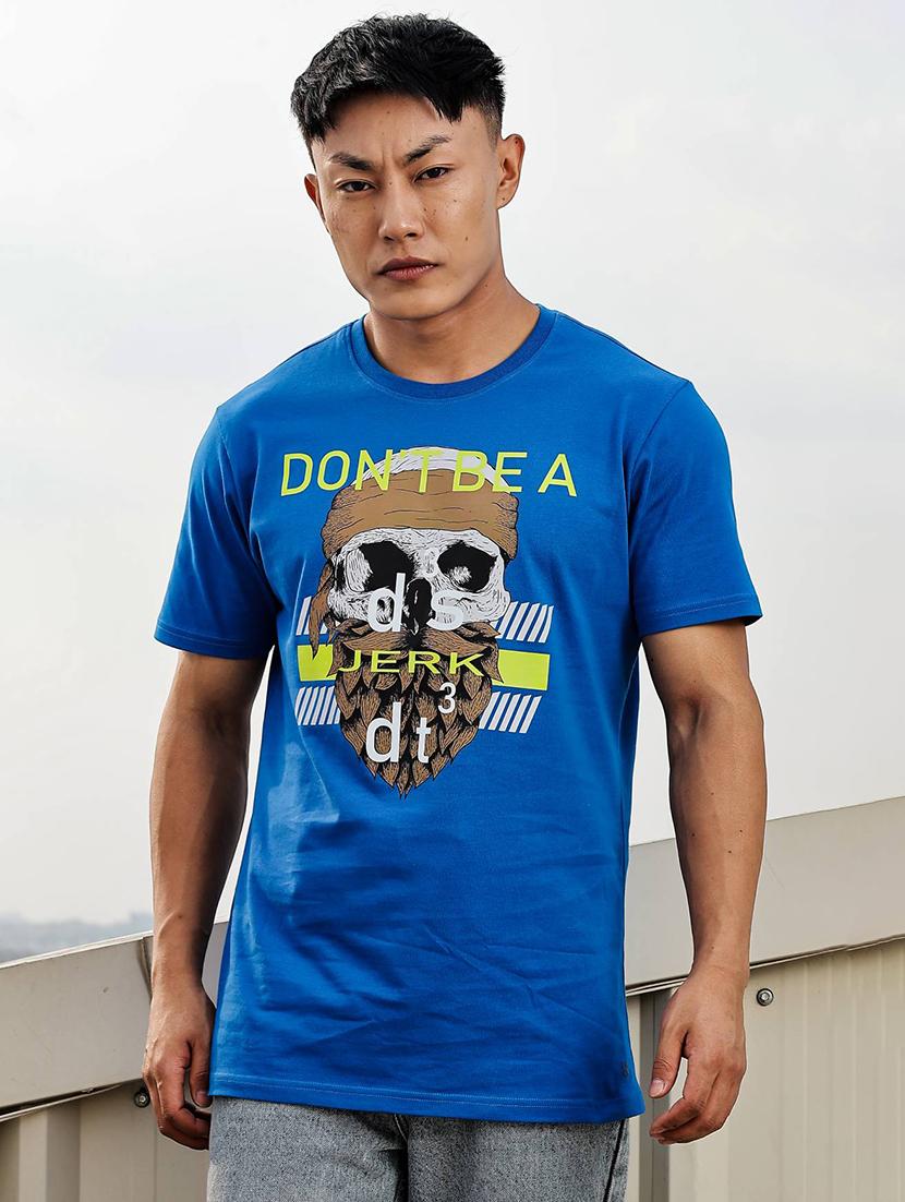 men front print round neck regular fit t-shirt - 21936737 - Standard Image - 1