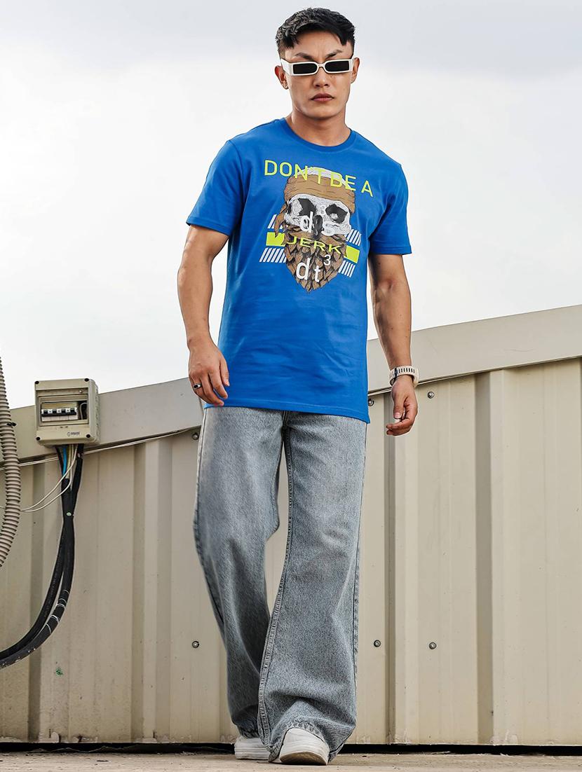men front print round neck regular fit t-shirt - 21936737 - Standard Image - 6