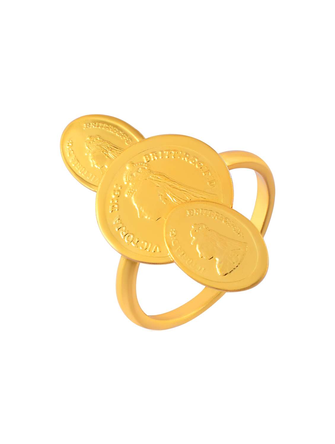 gold statement ring with antique coin design - 21936748 -  Standard Image - 1