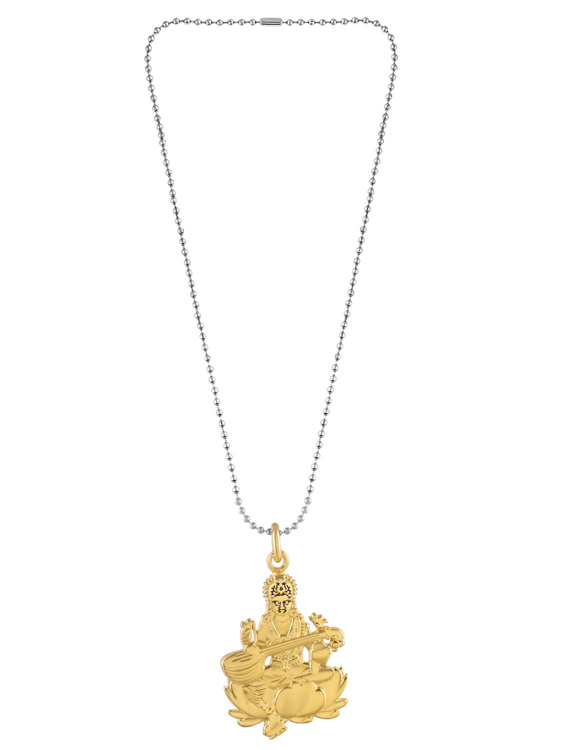 gold-toned goddess saraswati religious pendant - 21936780 -  Standard Image - 1