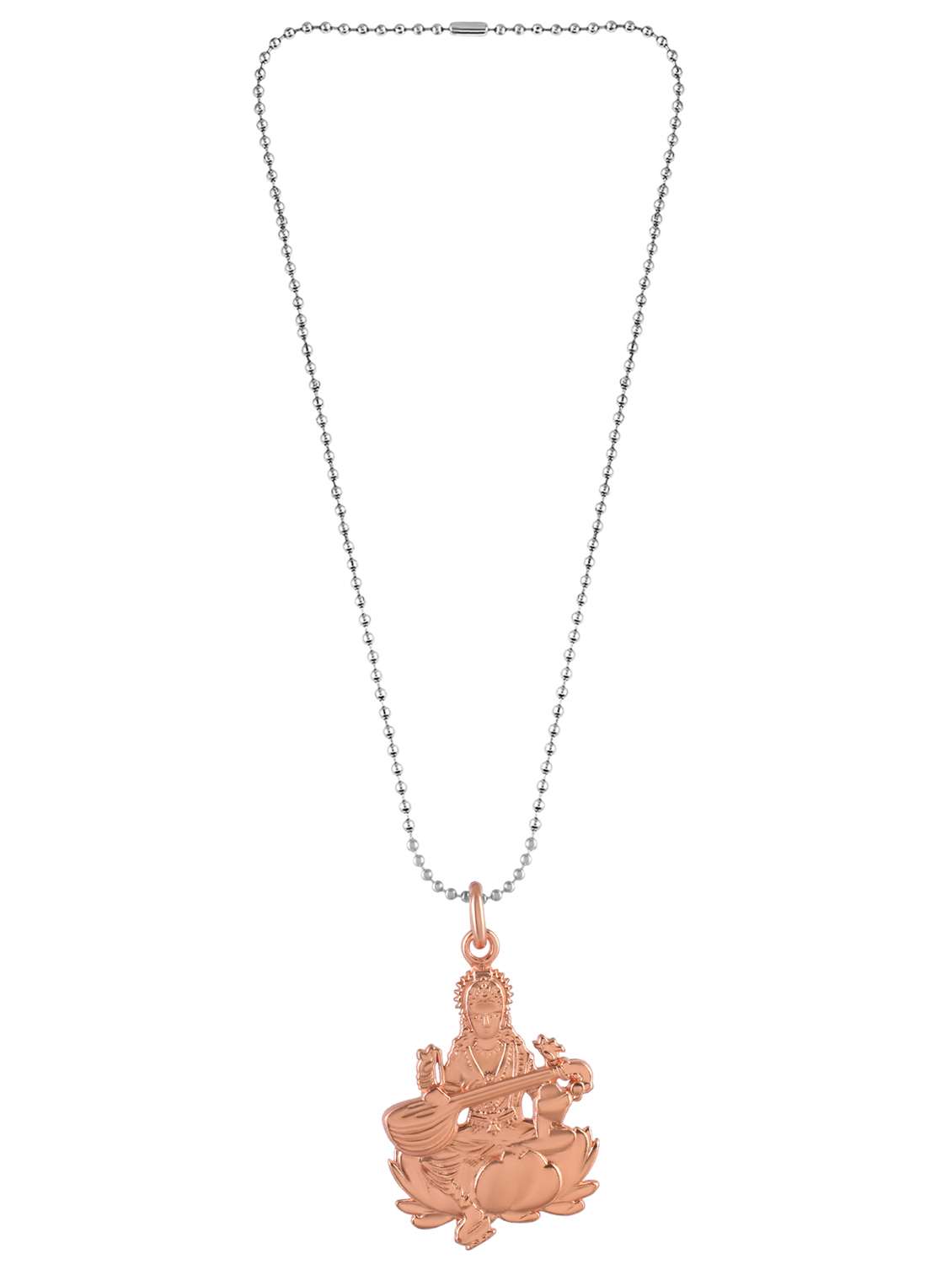 goddess saraswati rose gold plated pendant  - 21936782 -  Standard Image - 1