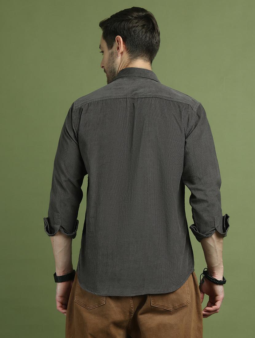 men solid long sleeve regular fit casual shirt - 21936792 - Standard Image - 4