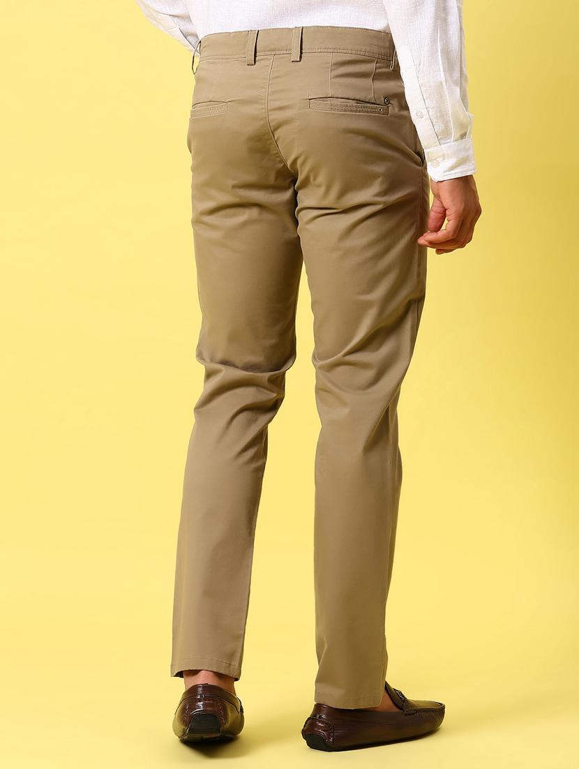 men solid md rise flat front casual chinos - 21936793 - Standard Image - 4