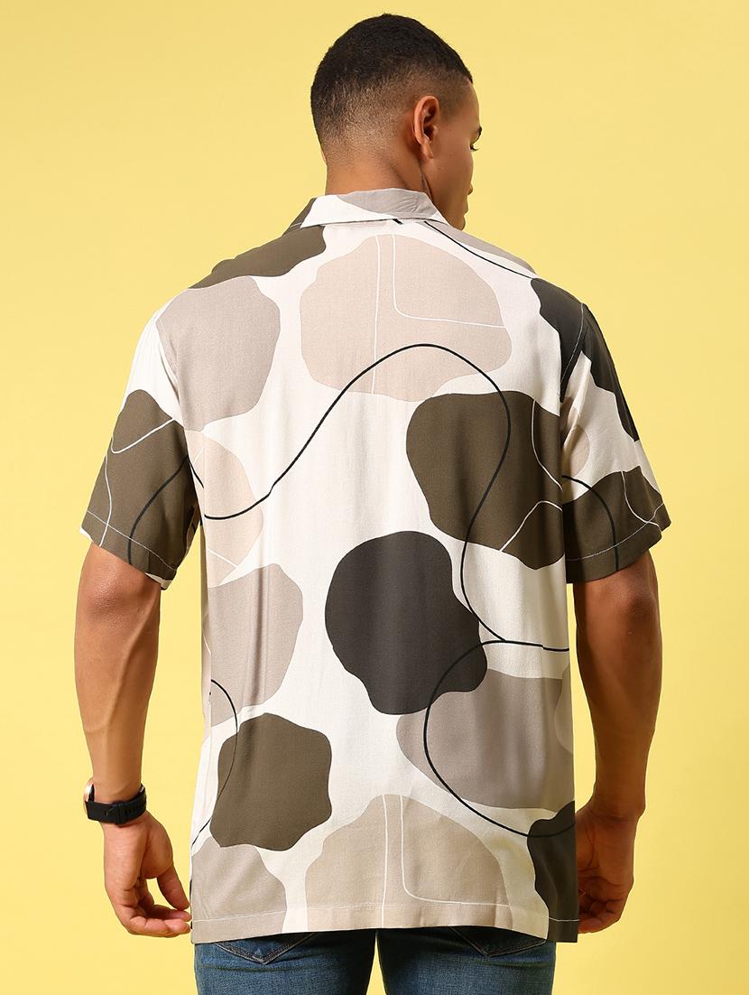 men printed short sleeve regular fit casual shirt - 21936801 - Standard Image - 4