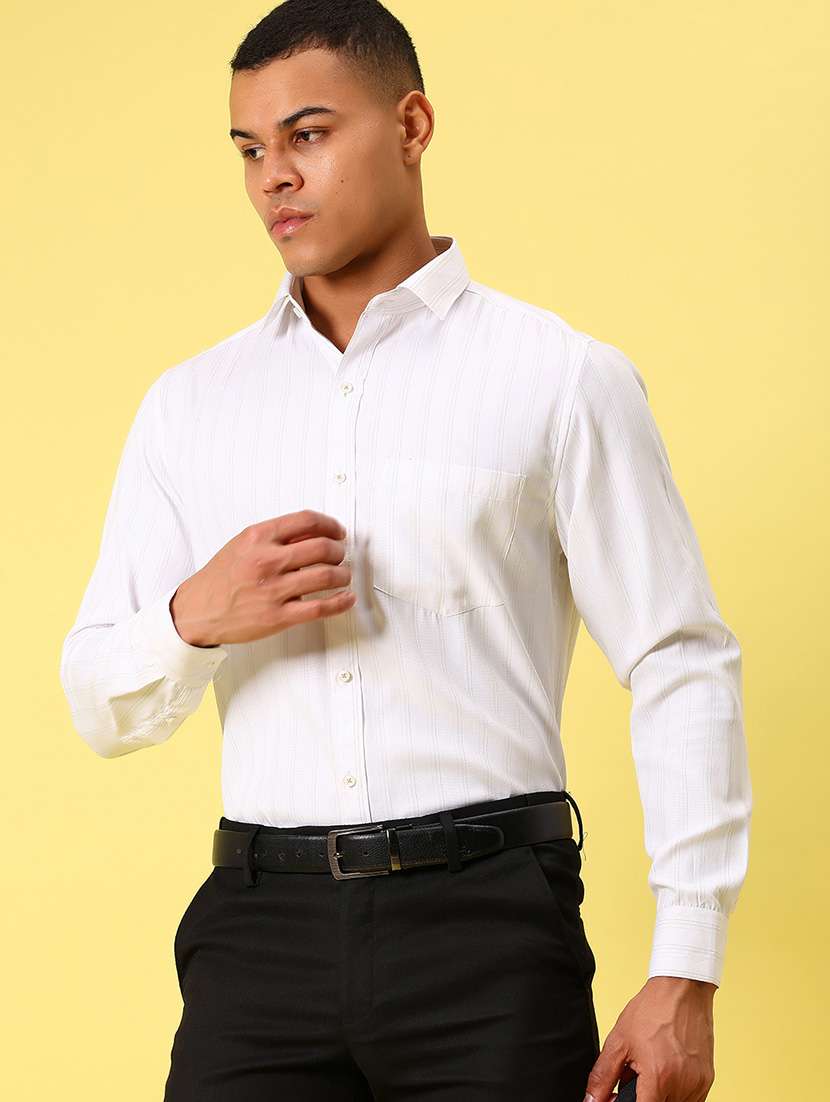 men white striped long sleeve formal shirt - 21936802 - Standard Image - 1