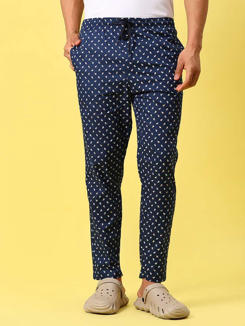 men navy blue printed mid rise pyjama - 21936813 -  Standard Image - 1
