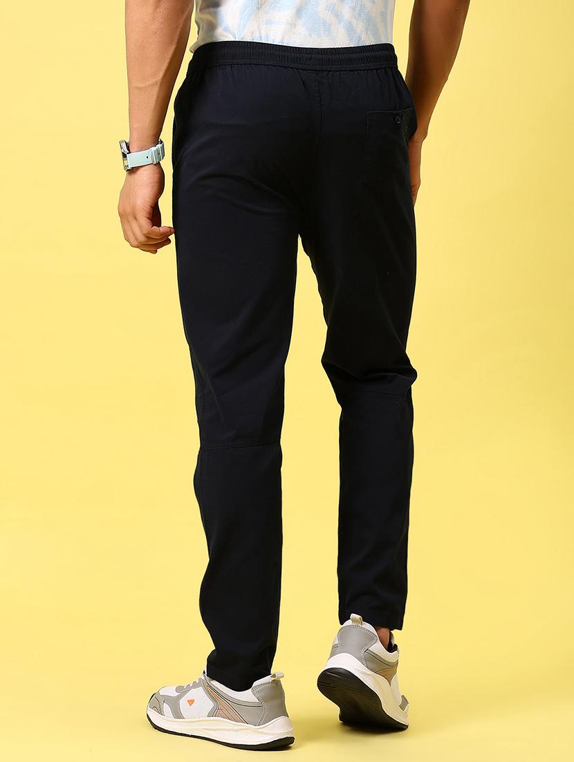 men black solid mid rise full length trouser - 21936814 - Standard Image - 4