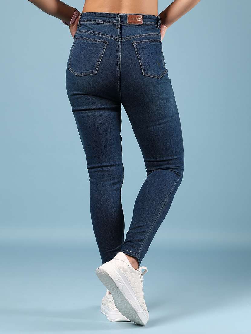 women solid mid rise skinny fit jeans - 21936859 - Standard Image - 4