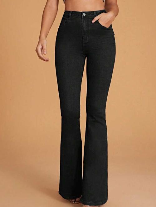 women solid high rise bootcut jean - 21936876 - Standard Image - 0