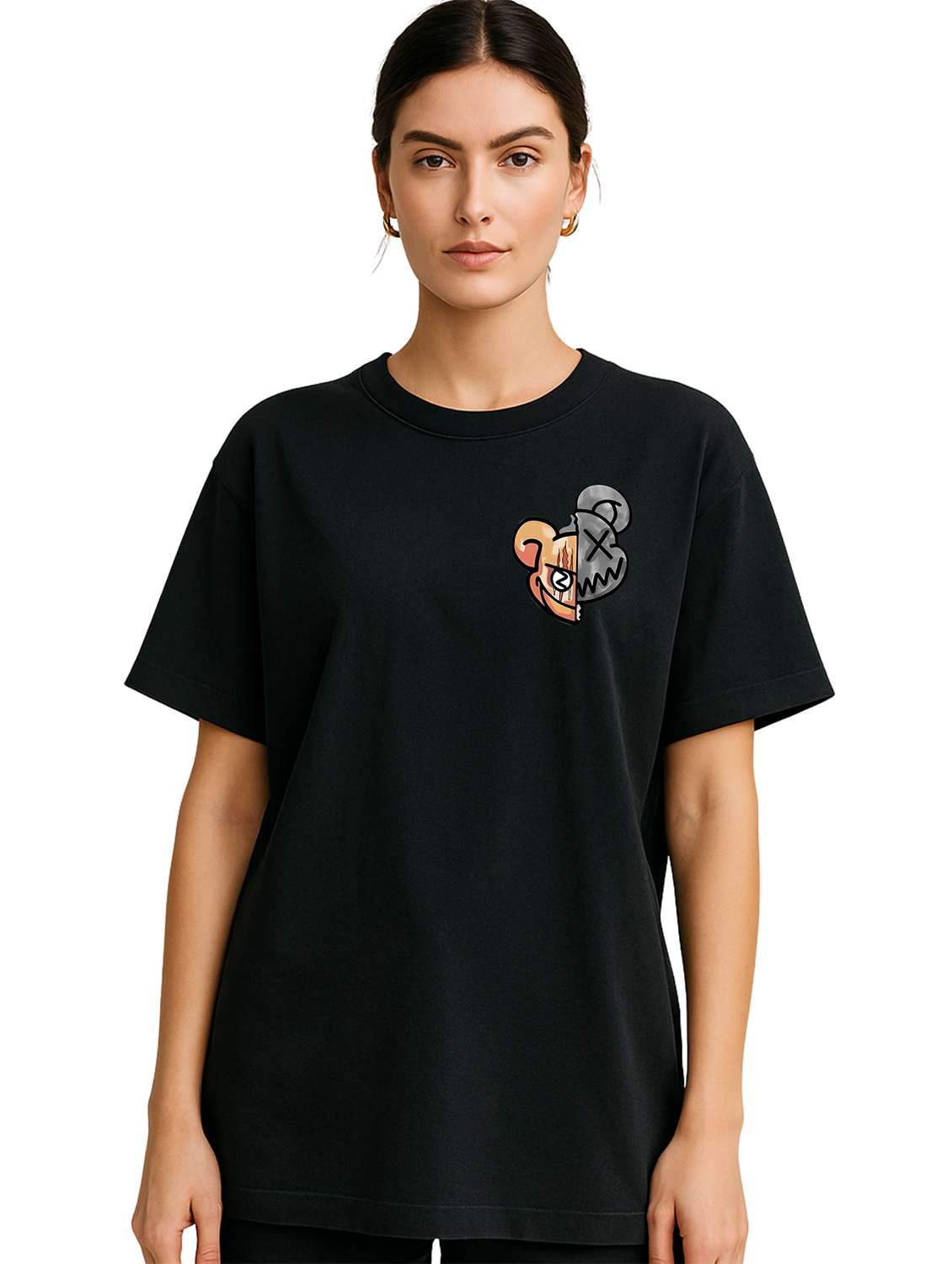 black cotton oversized tshirt - 21938366 -  Standard Image - 1
