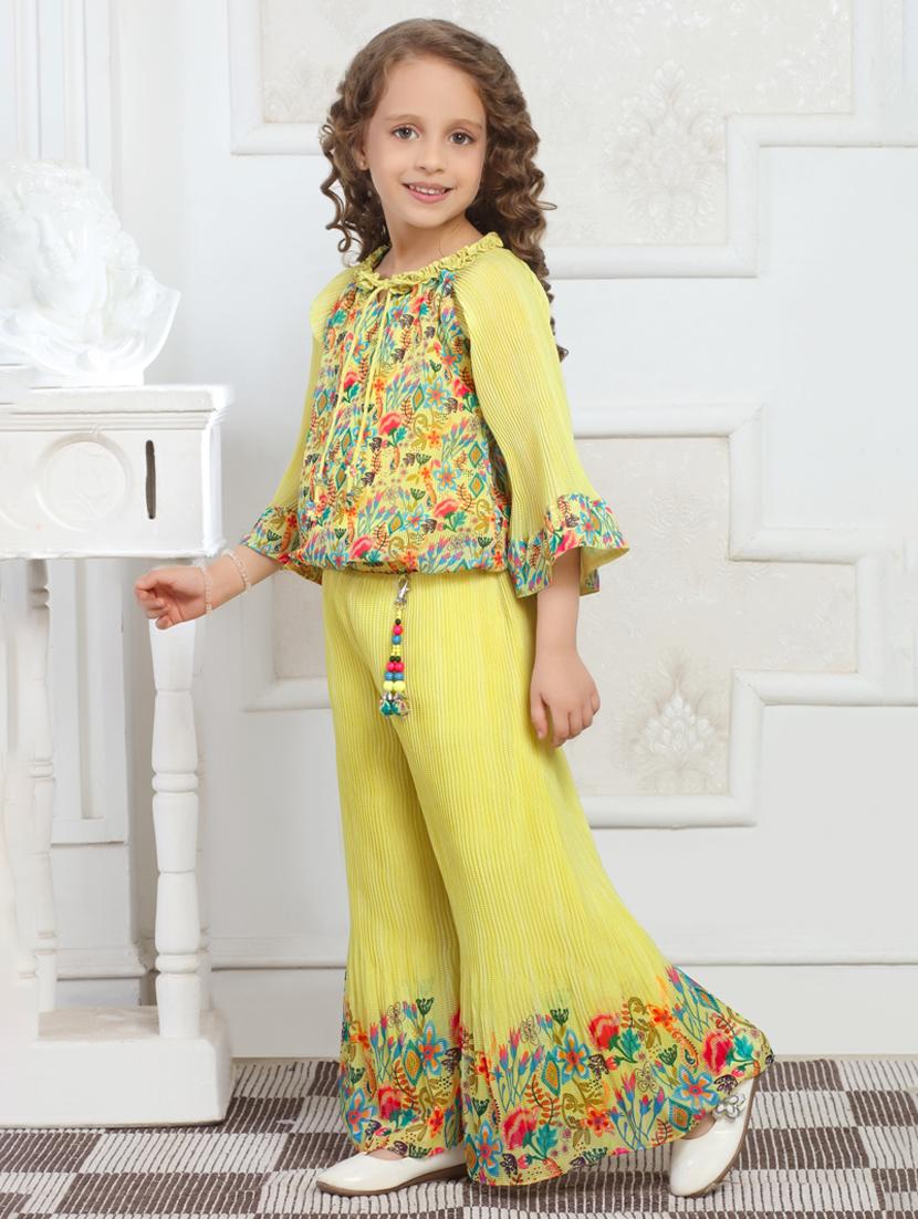 girls printed top & palazzo co-ords set - 21938415 - Standard Image - 1