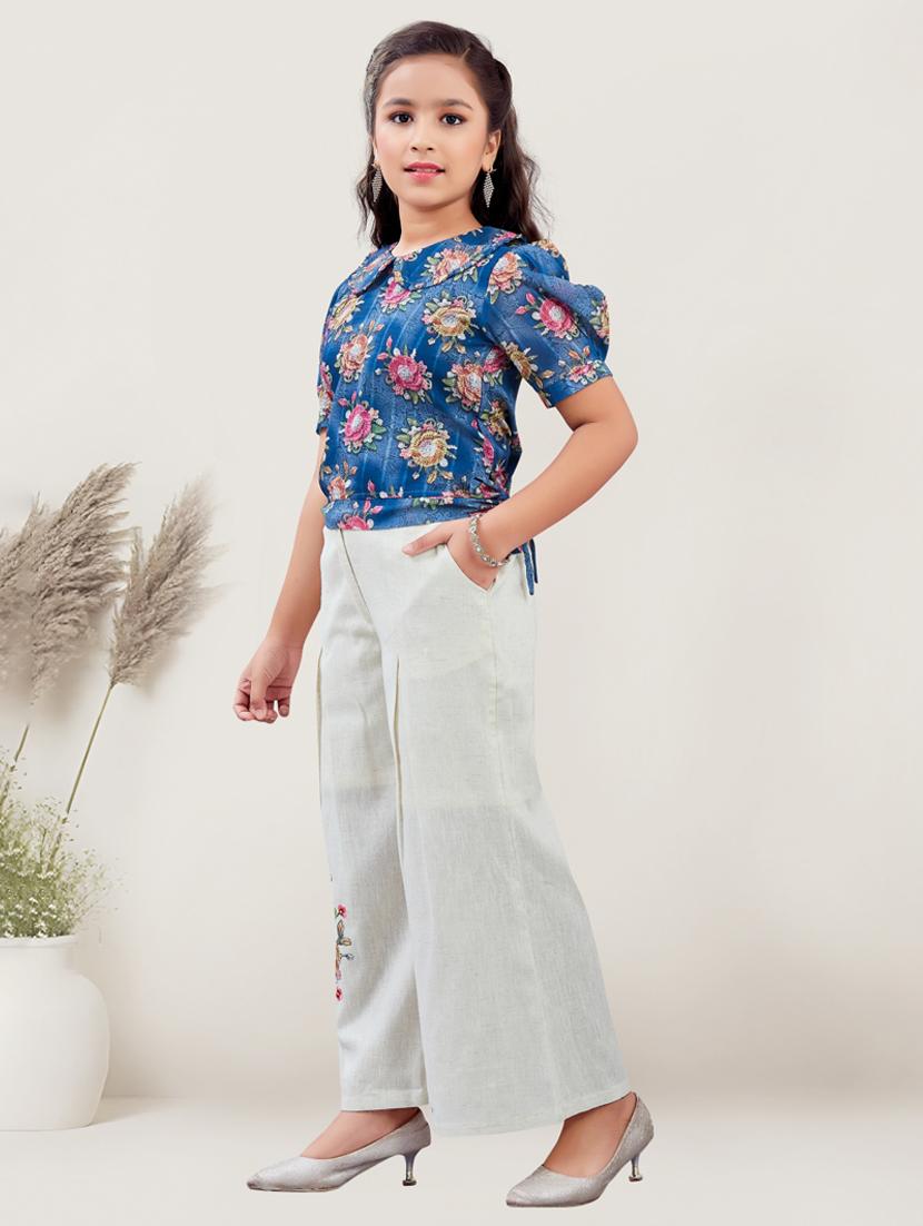 girls floral printed top & palazzo co-ords set - 21938416 -  Standard Image - 1