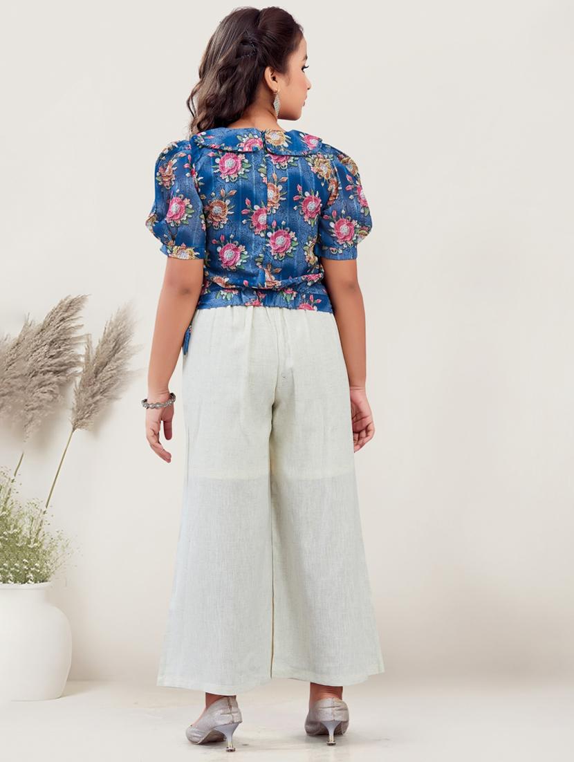 girls floral printed top & palazzo co-ords set - 21938416 - Standard Image - 4