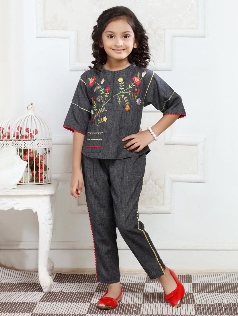 girls embroidered top & trouser co-ords set - 21938417 - Zoom Image - 0