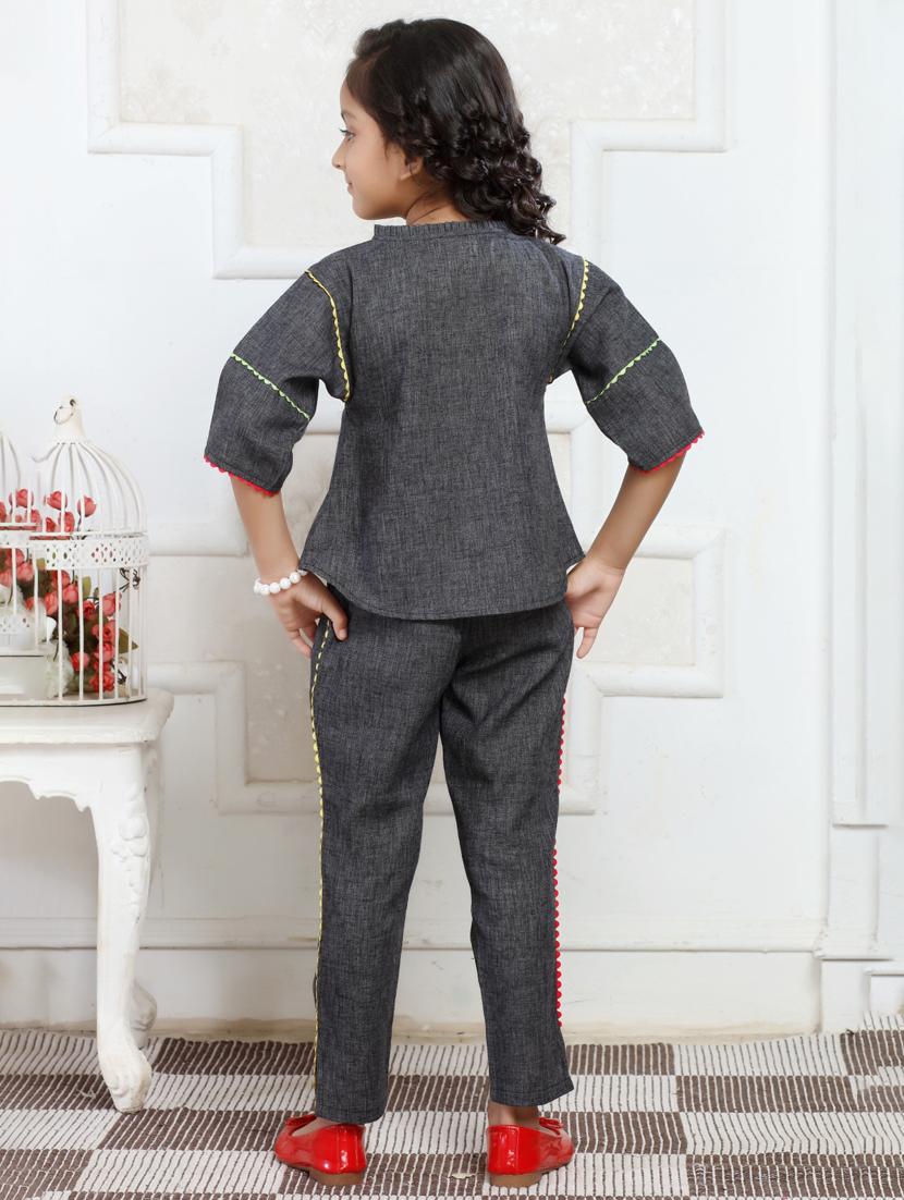 girls embroidered top & trouser co-ords set - 21938417 - Standard Image - 4