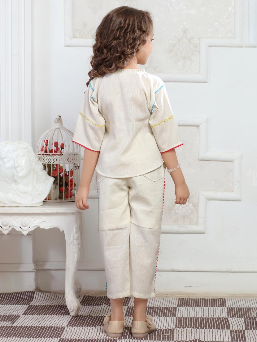 girls embroidered top & trouser co-ords set - 21938418 - Standard Image - 4