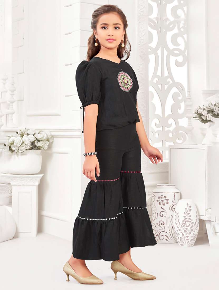 girls embroidered top & trouser co-ord set - 21938421 -  Standard Image - 1