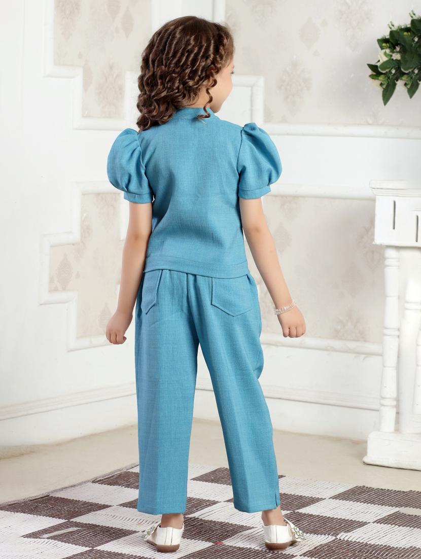 girls embroidered top & trouser co-ord set - 21938425 - Standard Image - 4