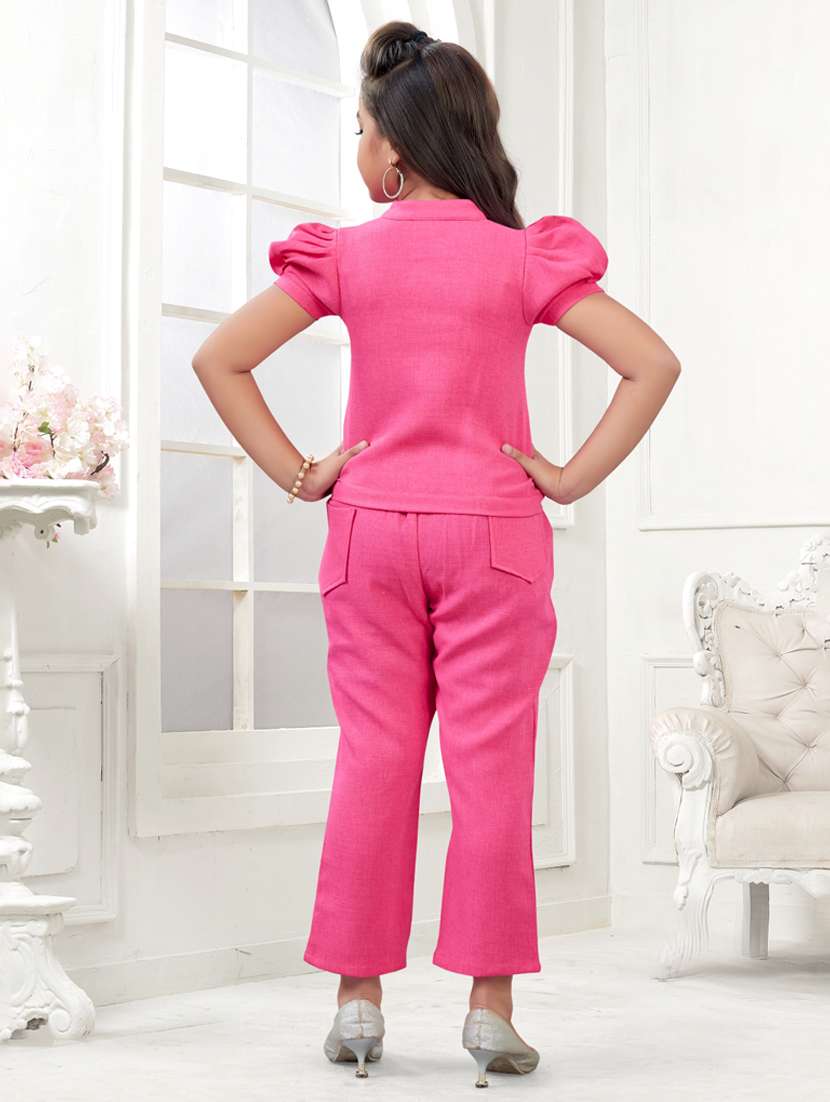 girls embroidered top & trouser co-ord set - 21938427 -  Standard Image - 4