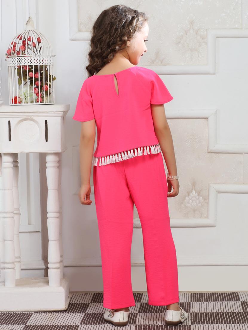 girls embroidered top & trouser co-ord set - 21938433 - Standard Image - 4