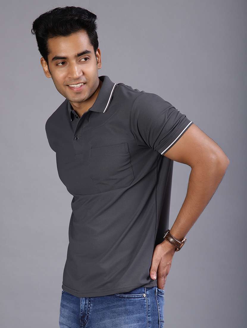 men solid short sleeve regular fit polo t-shirt - 21938501 -  Standard Image - 1