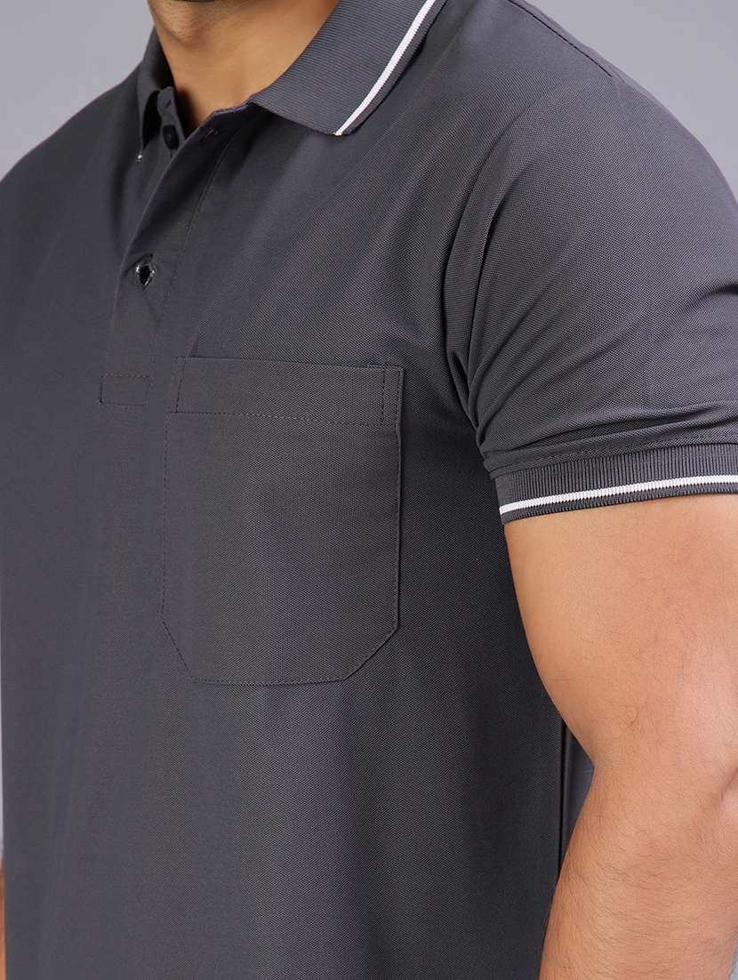 men solid short sleeve regular fit polo t-shirt - 21938501 -  Standard Image - 4