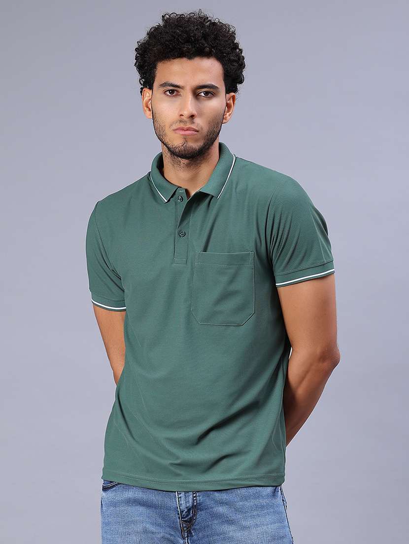 men solid short sleeve regular fit polo t-shirt - 21938502 -  Standard Image - 1