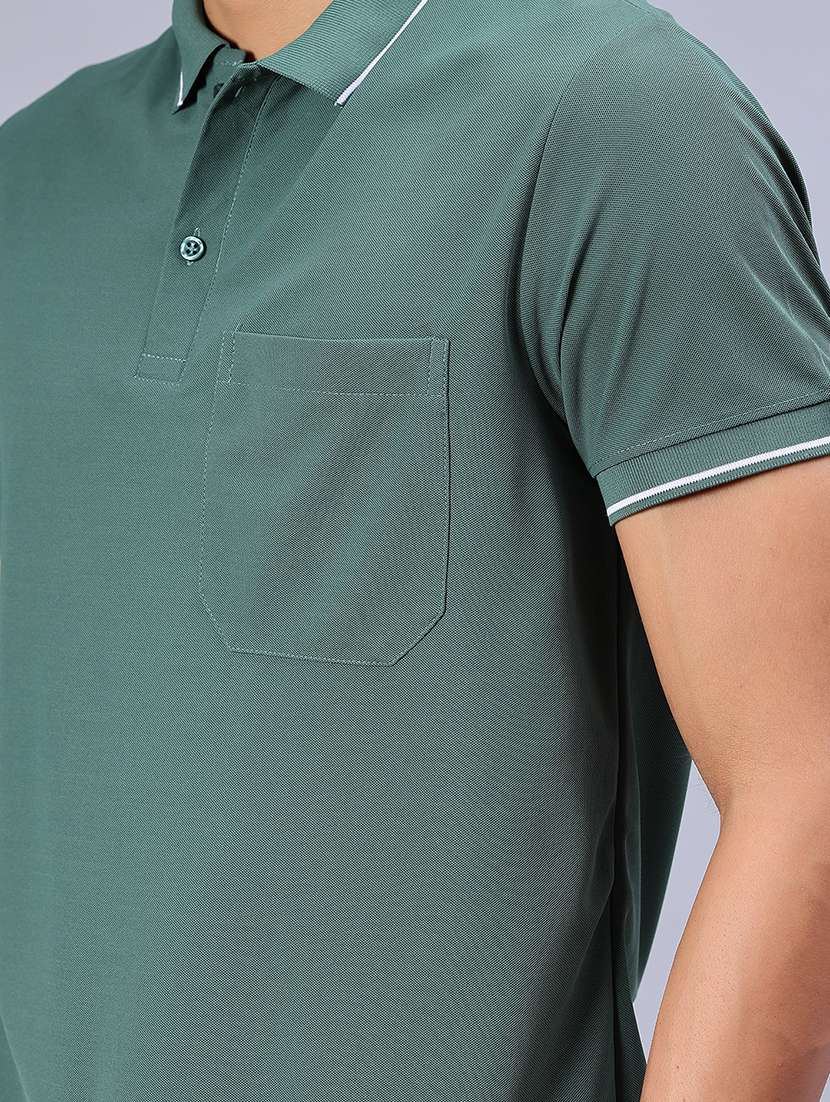 men solid short sleeve regular fit polo t-shirt - 21938502 -  Standard Image - 4