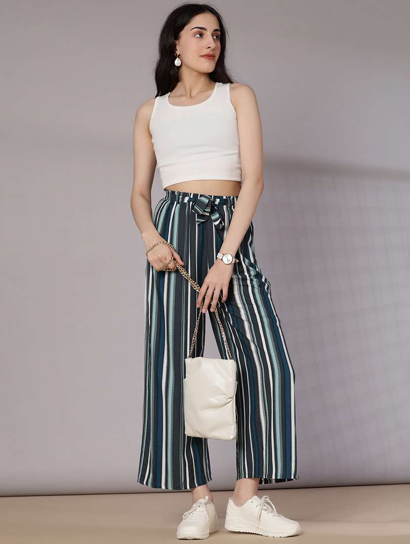 women green rayon straight trouser - 21938520 -  Standard Image - 4