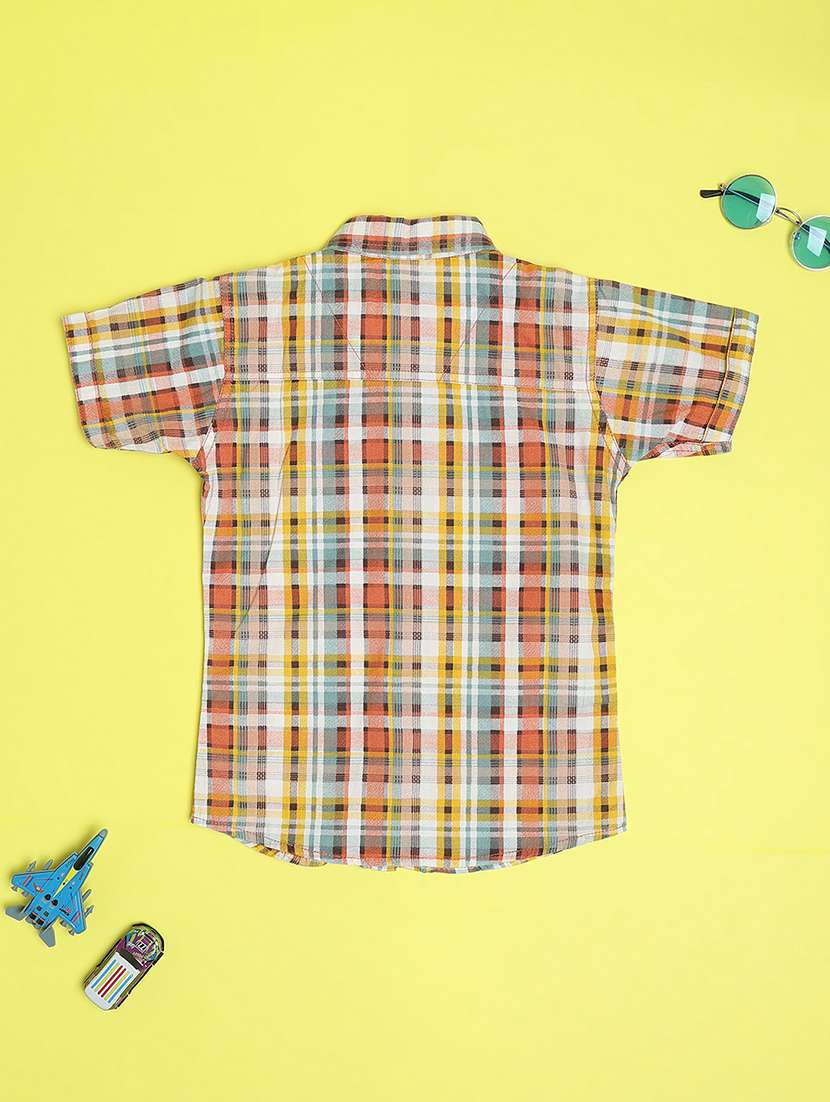 boys checkered collared short sleeve shirt - 21938522 -  Standard Image - 1